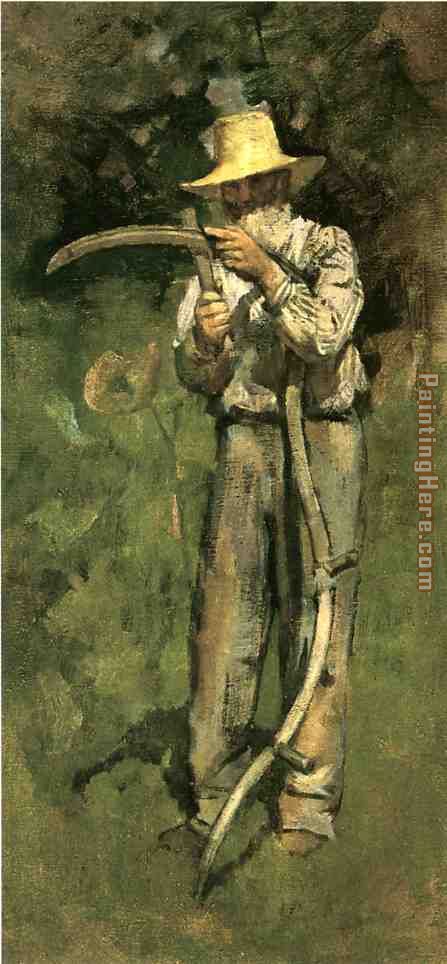 Man with Scythe painting - Theodore Robinson Man with Scythe art painting